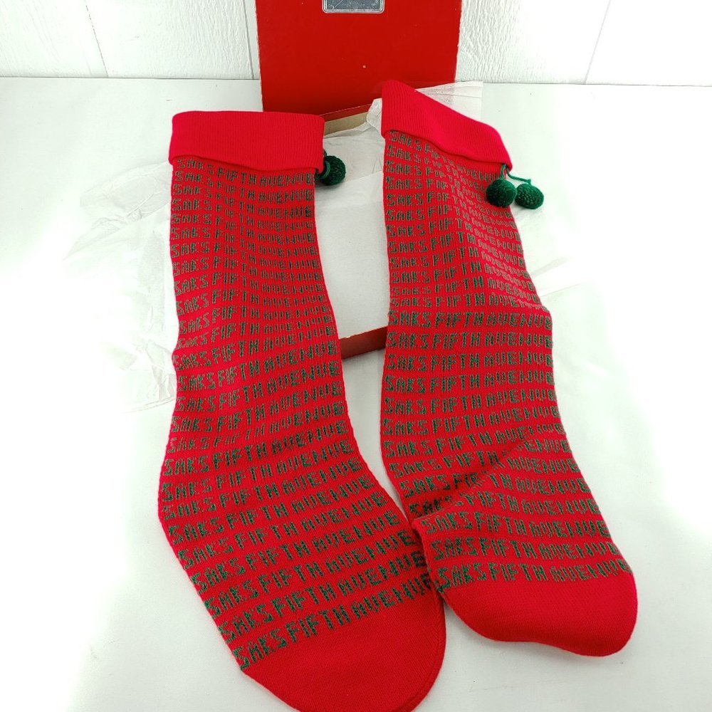 1985 Saks Fifth Avenue Logo Christmas Stockings 2